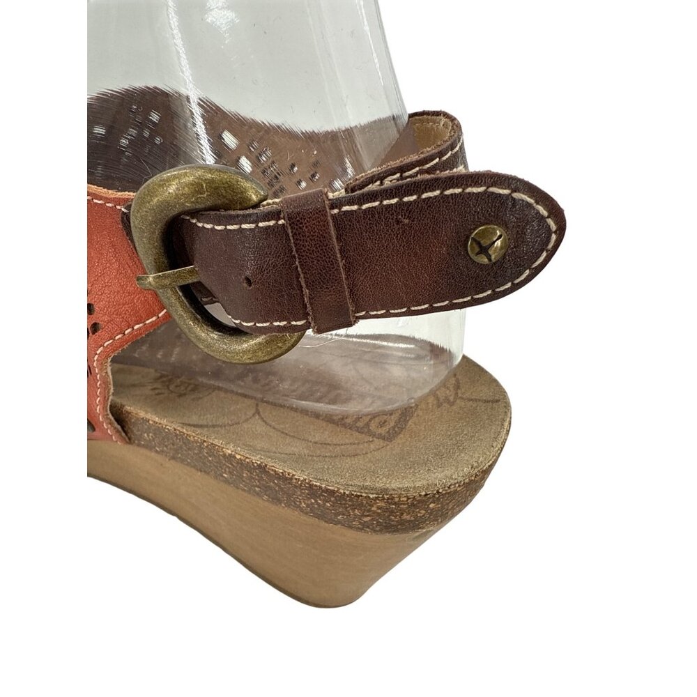 Pikolinos Benissa 868-9342 Womens Leather Peep-Toe Wedge Sandals Size 10 - Picture 4 of 9